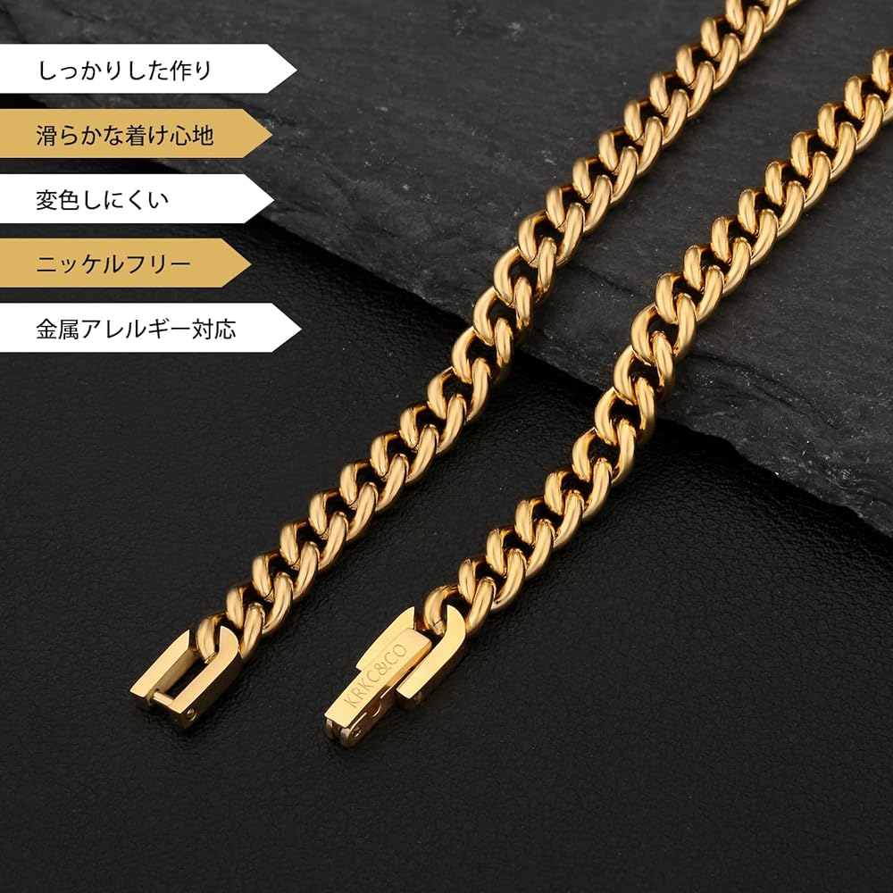 Amazon | KRKC&CO メンズ チェーンネックレス カットなし 喜平
